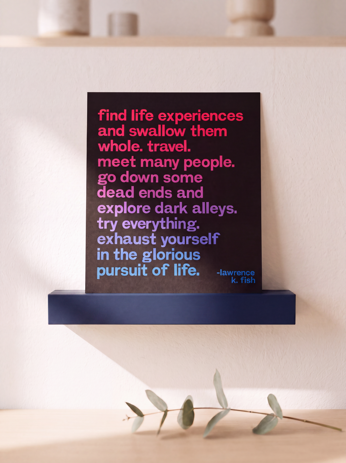 8" Mini Picture Ledge | Modern Photo Rail for Postcards & Prints | 3D Printed Wall Display Shelf