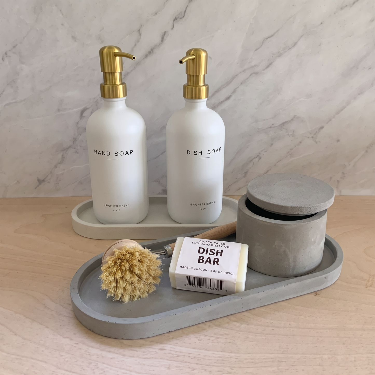 XL Concrete Catch All Tray - Handmade Cement Decorative Tray for Entryway, Coffee Table, Bathroom & Bedside Organization