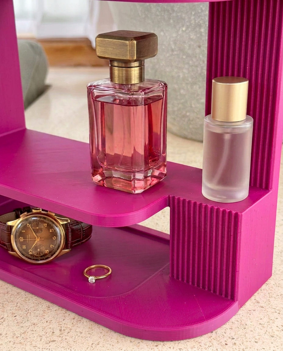 3D Printed Perfume Shelf, Vanity Organizer, Perfume Display Stand, Bathroom Counter Shelf