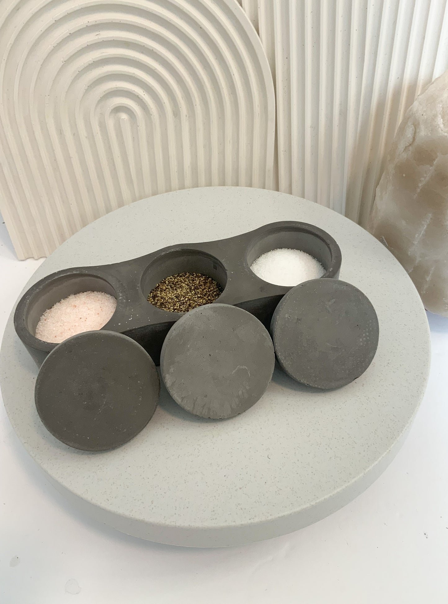 Stone storage salt and pepper container