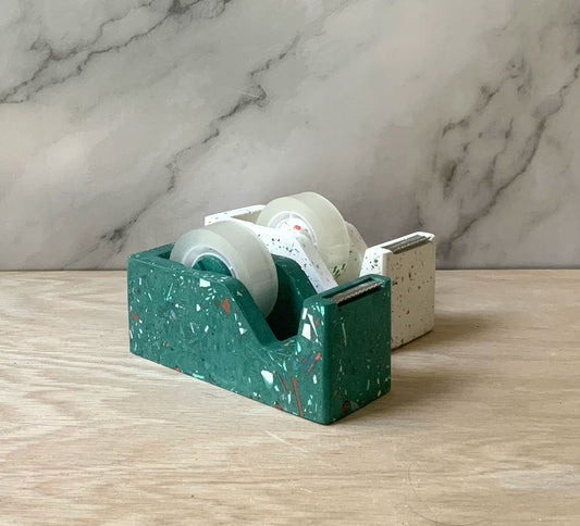 Tape Dispenser Terrazzo for Desk, Modern Concrete Office Decor