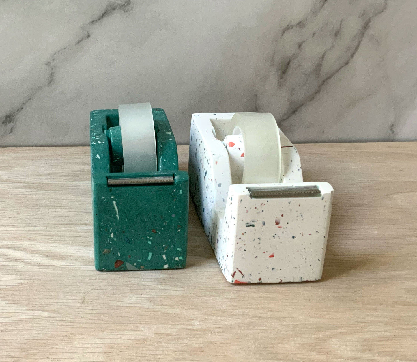 Tape Dispenser Terrazzo for Desk, Modern Concrete Office Decor