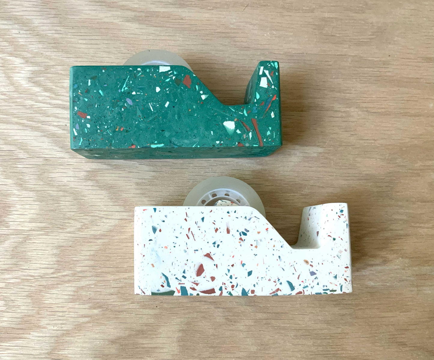 Tape Dispenser Terrazzo for Desk, Modern Concrete Office Decor