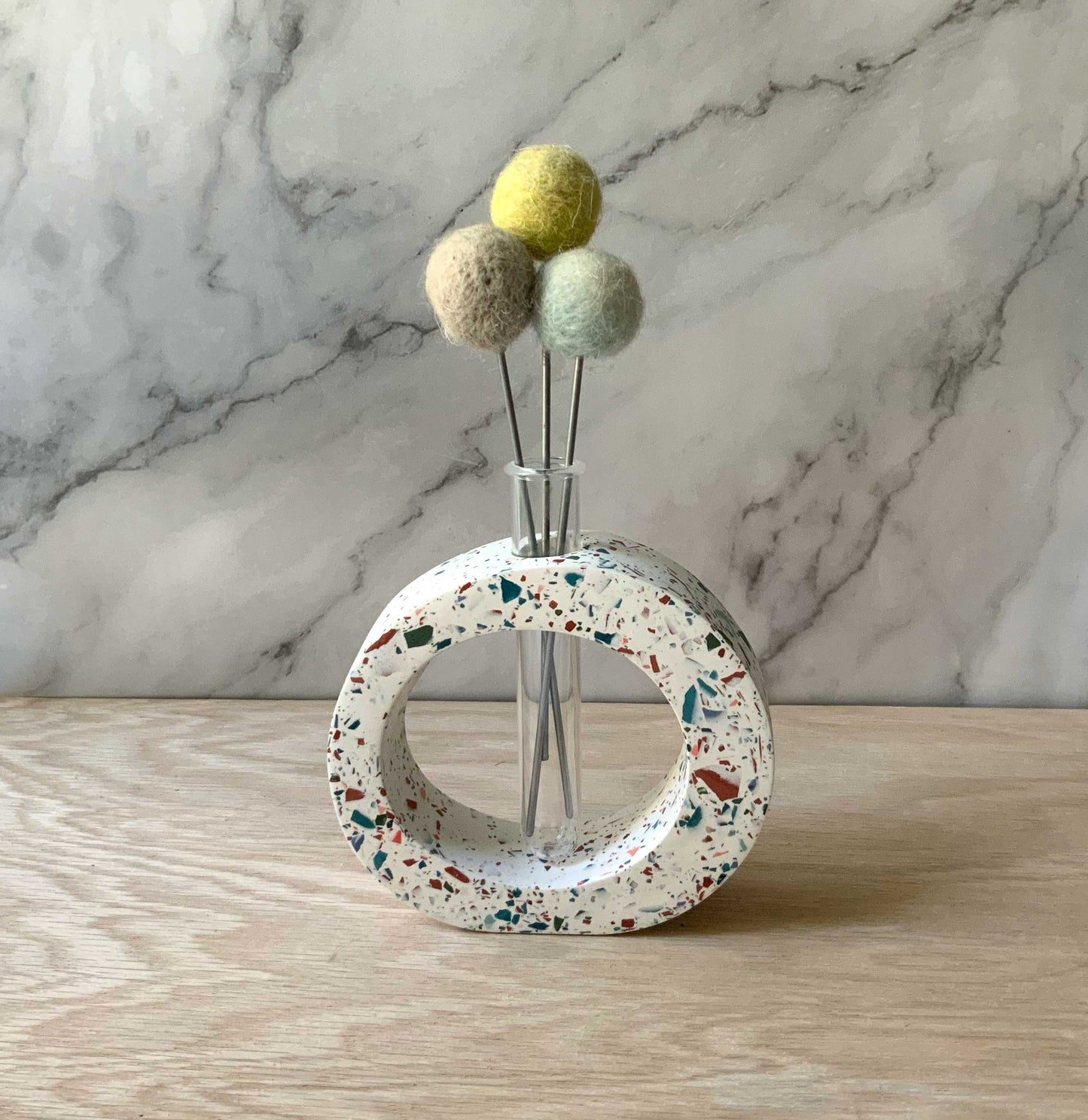 Terrazzo Oval Propagation Station Modern Bud Vase