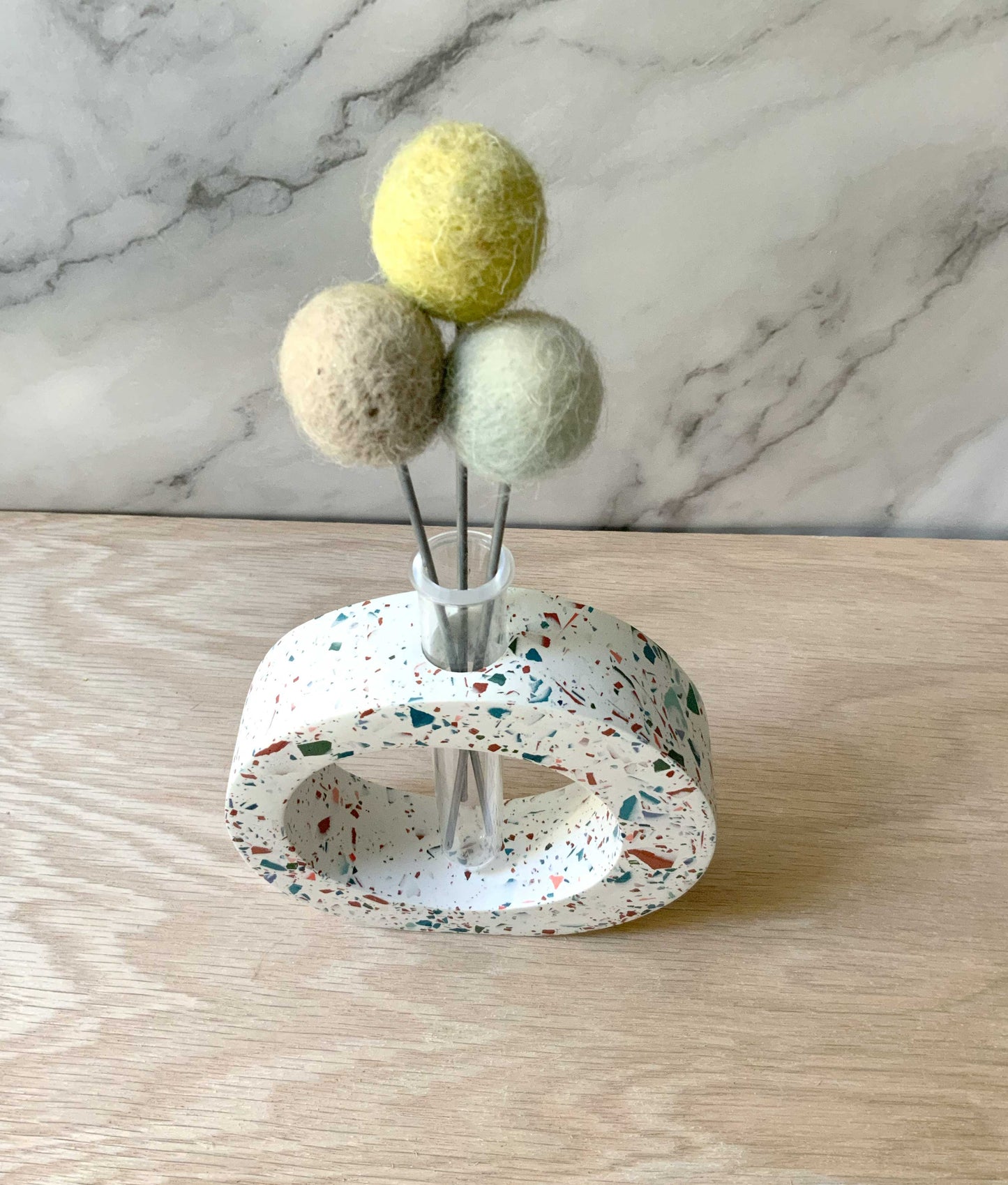 Terrazzo Oval Propagation Station Modern Bud Vase