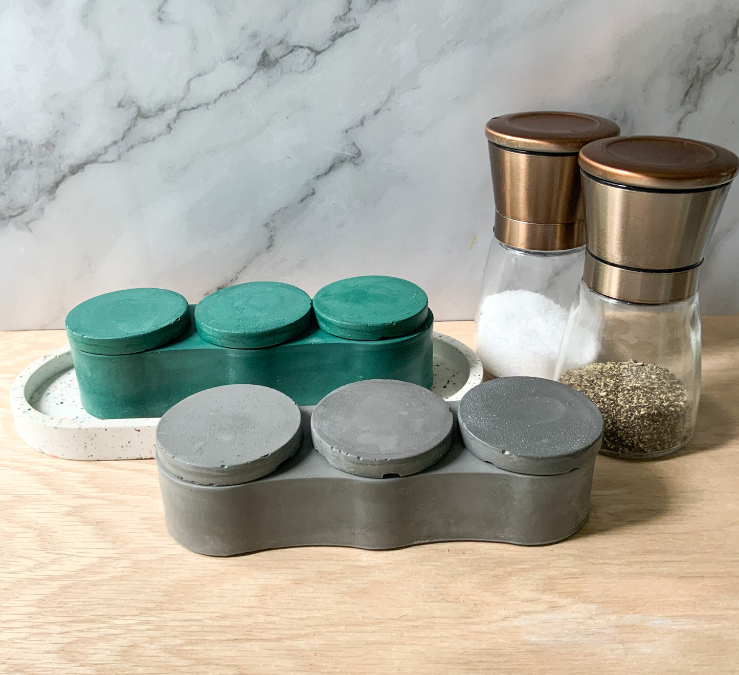 Stone storage salt and pepper container