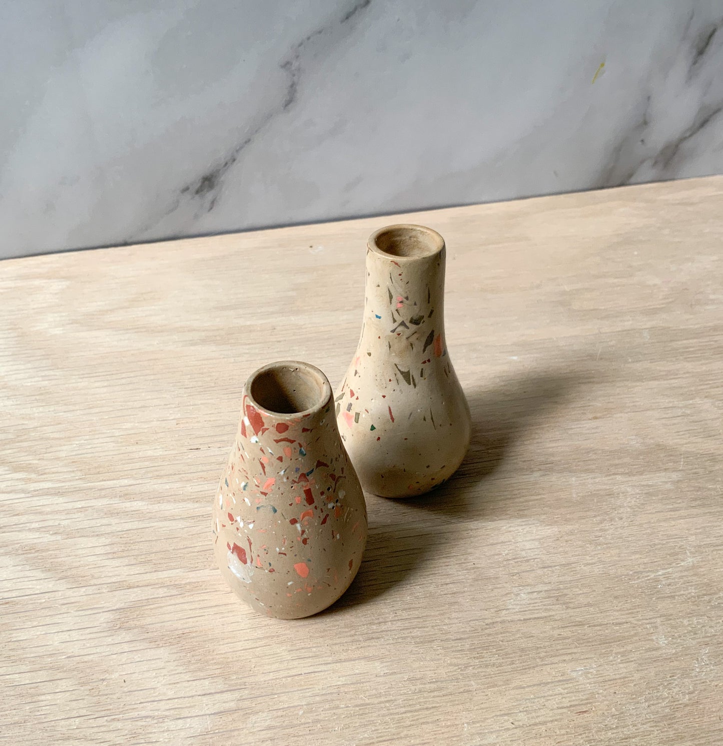 Miniature Bud Vases Terrazzo | Gypsum Cement | Small Flower Vases | Air Plant Holders | Concrete home decor