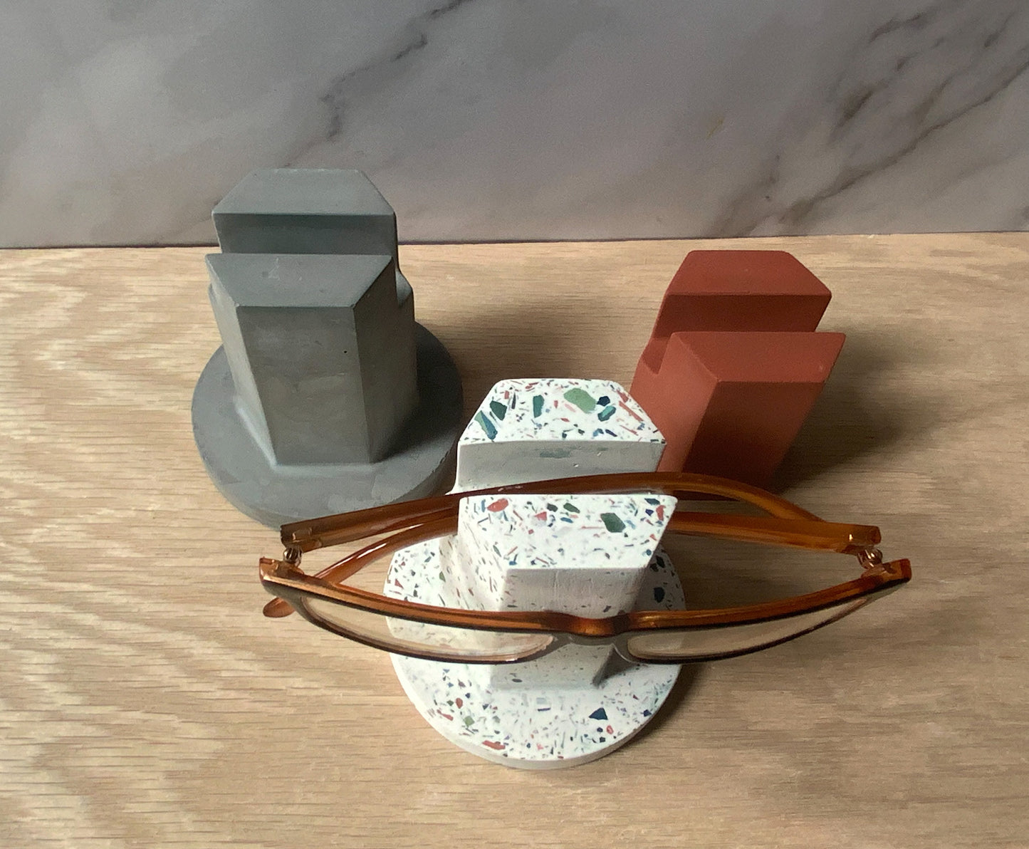 Terrazzo glasses holder | Modern cement sunglass stand | Eye glasses display