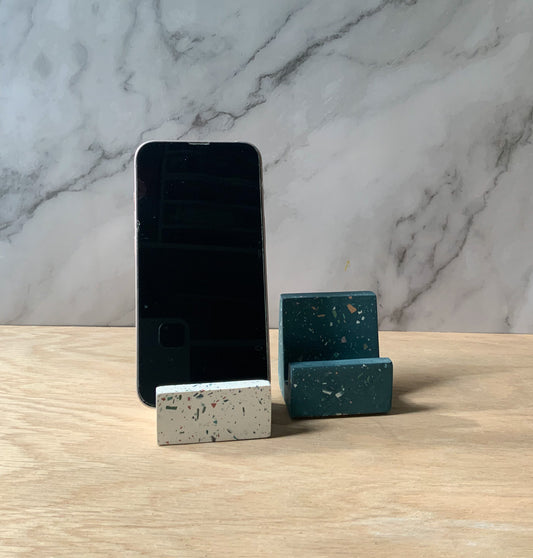 Terrazzo Mobile Phone Holder/ Cement Concrete Cell Phone Stand/ Cement iPhone stand