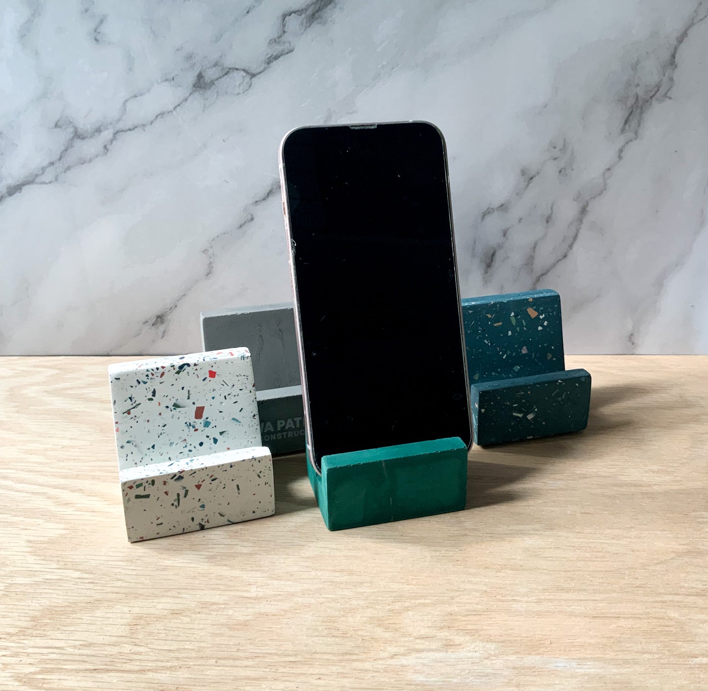 Terrazzo Mobile Phone Holder/ Cement Concrete Cell Phone Stand/ Cement iPhone stand