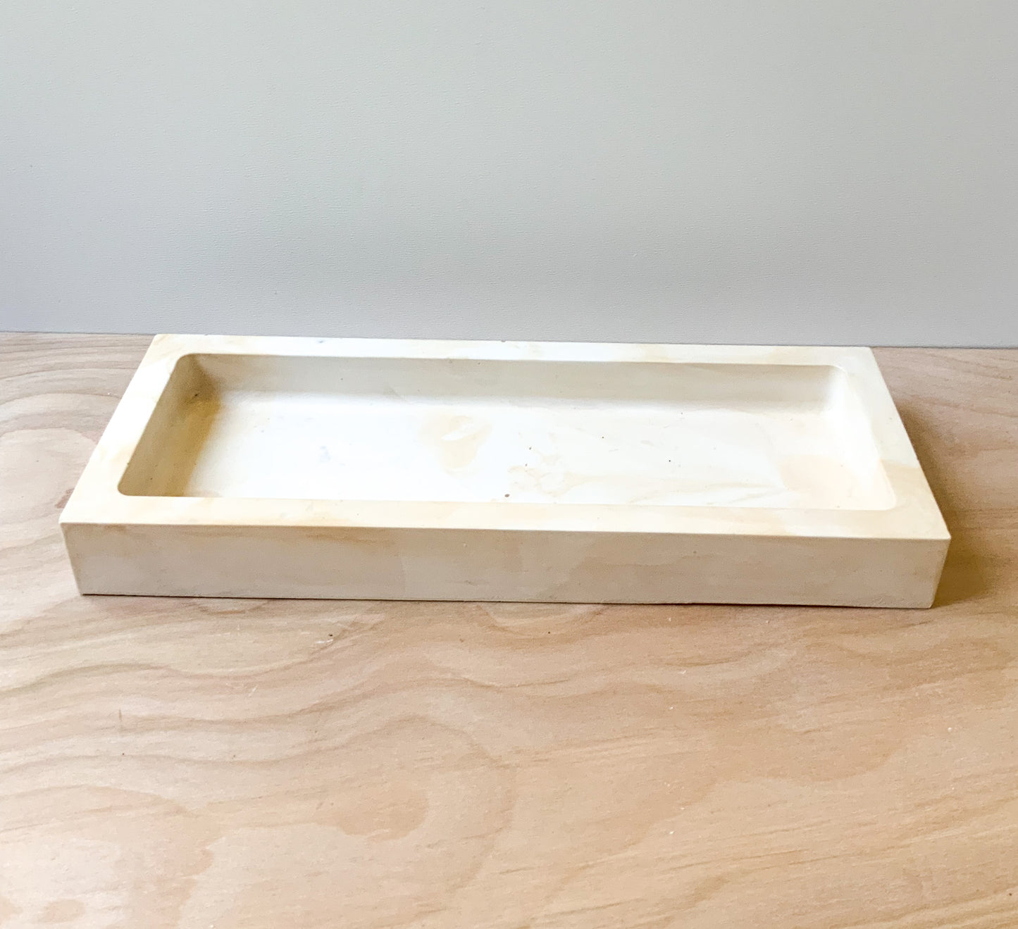 Large Modern Concrete Rectangle Tray for Bathroom Candle Trinket Catchall Storage