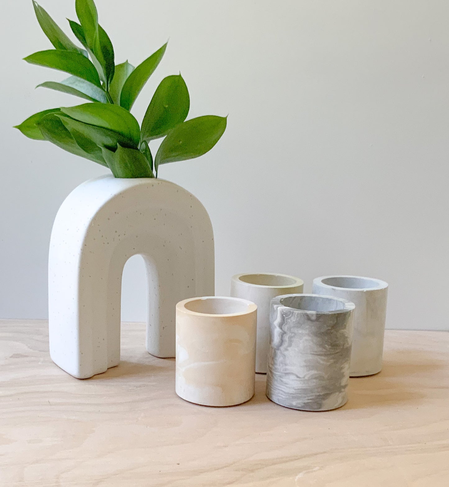 Small Concrete Cup for Desk and Bathroom Storage, Minimalist Home Decor