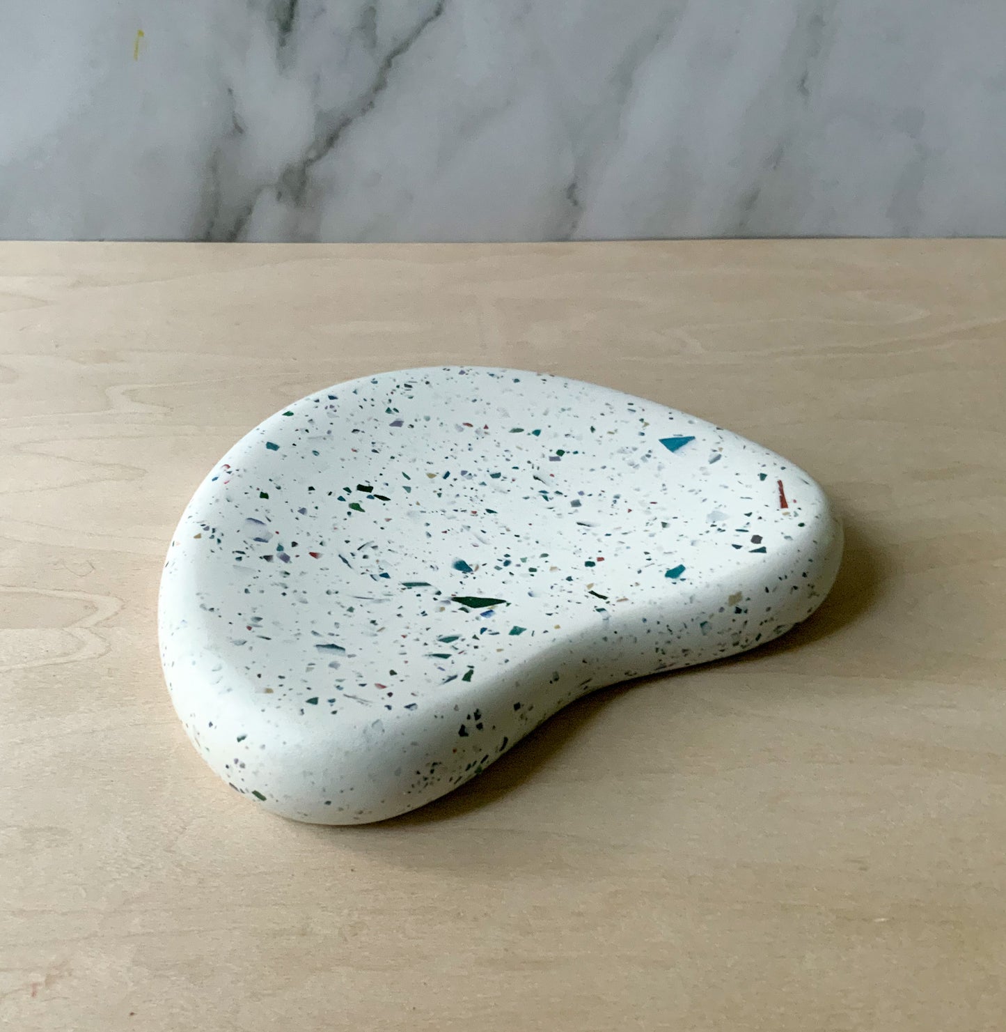 Organic Shape Terrazzo Soap Dish or Decorative Tray