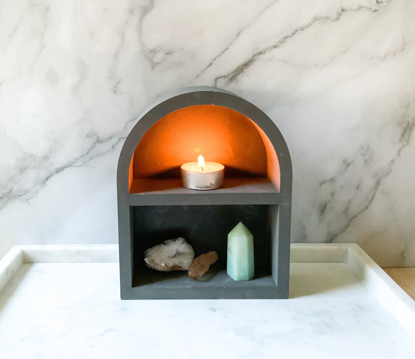 Minimalist Arch Shelf: Elegant Display Stand for Miniatures, Curios & Altar Items - Tabletop or Wall Decor
