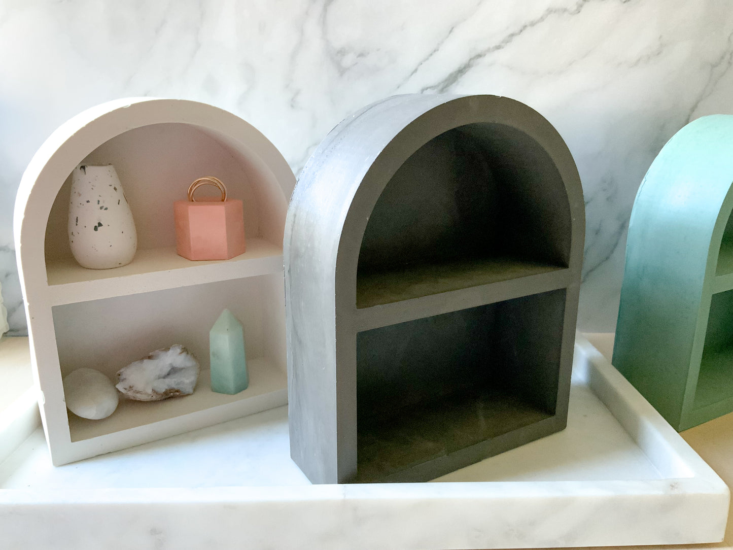 Minimalist Arch Shelf: Elegant Display Stand for Miniatures, Curios & Altar Items - Tabletop or Wall Decor