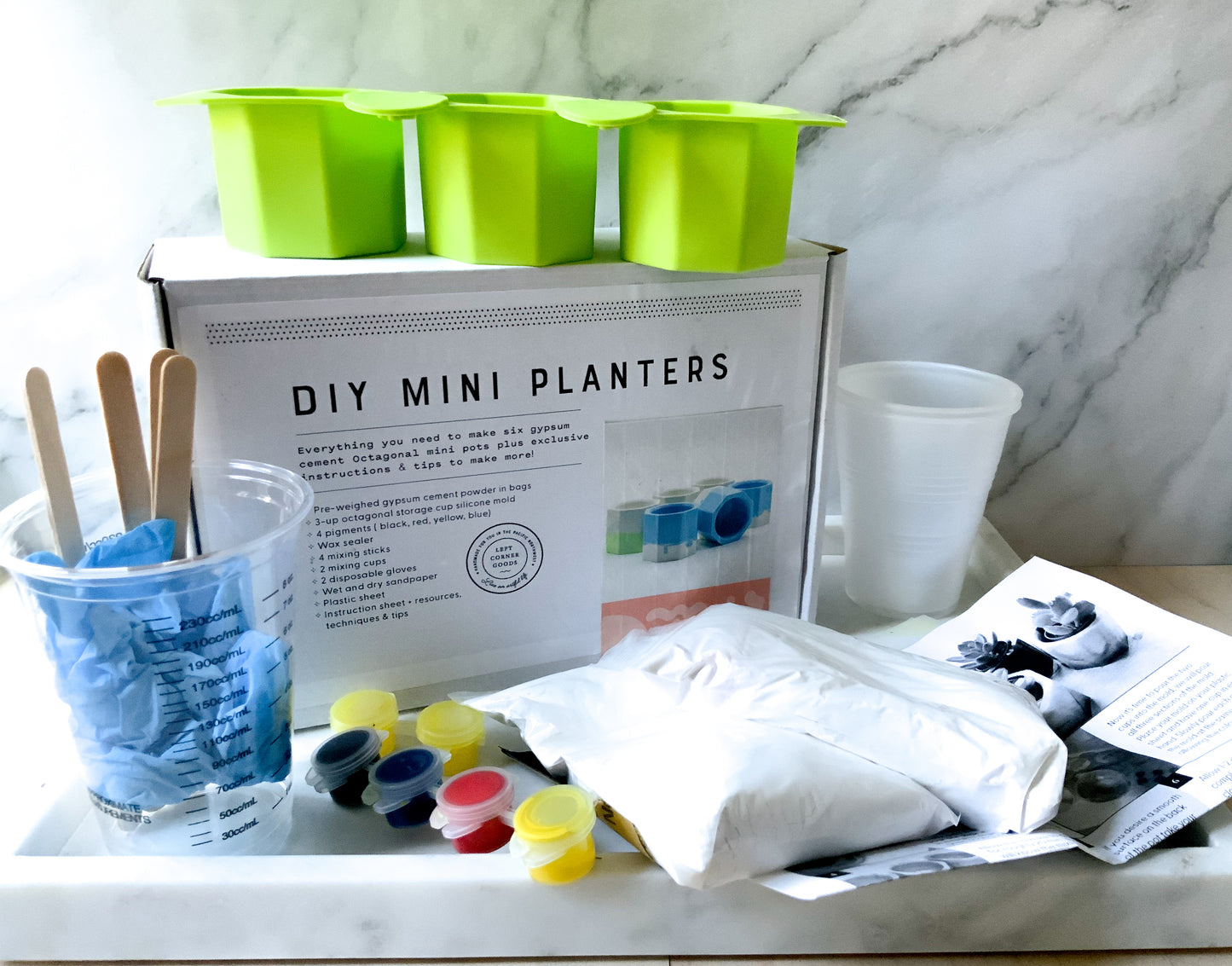 DIY Marble Cement Planter Kit: Modern Concrete Pots