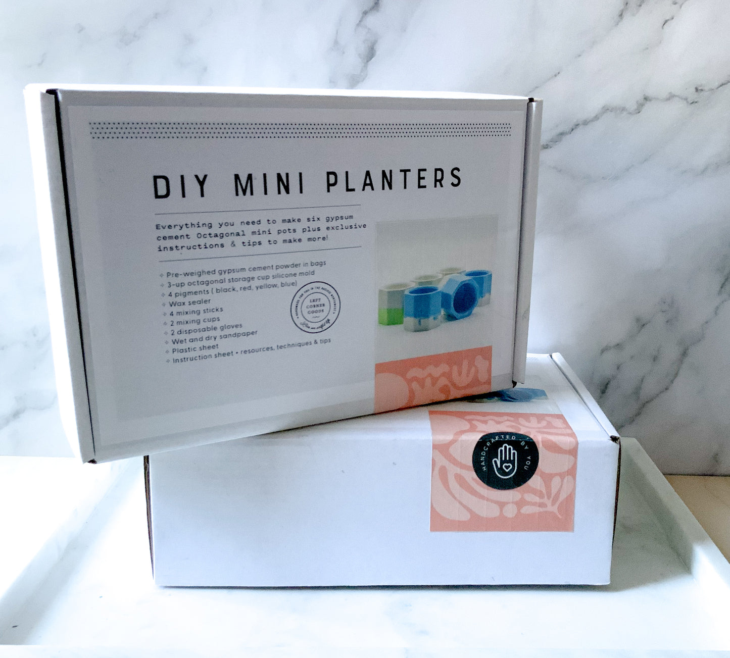 DIY Marble Cement Planter Kit: Modern Concrete Pots