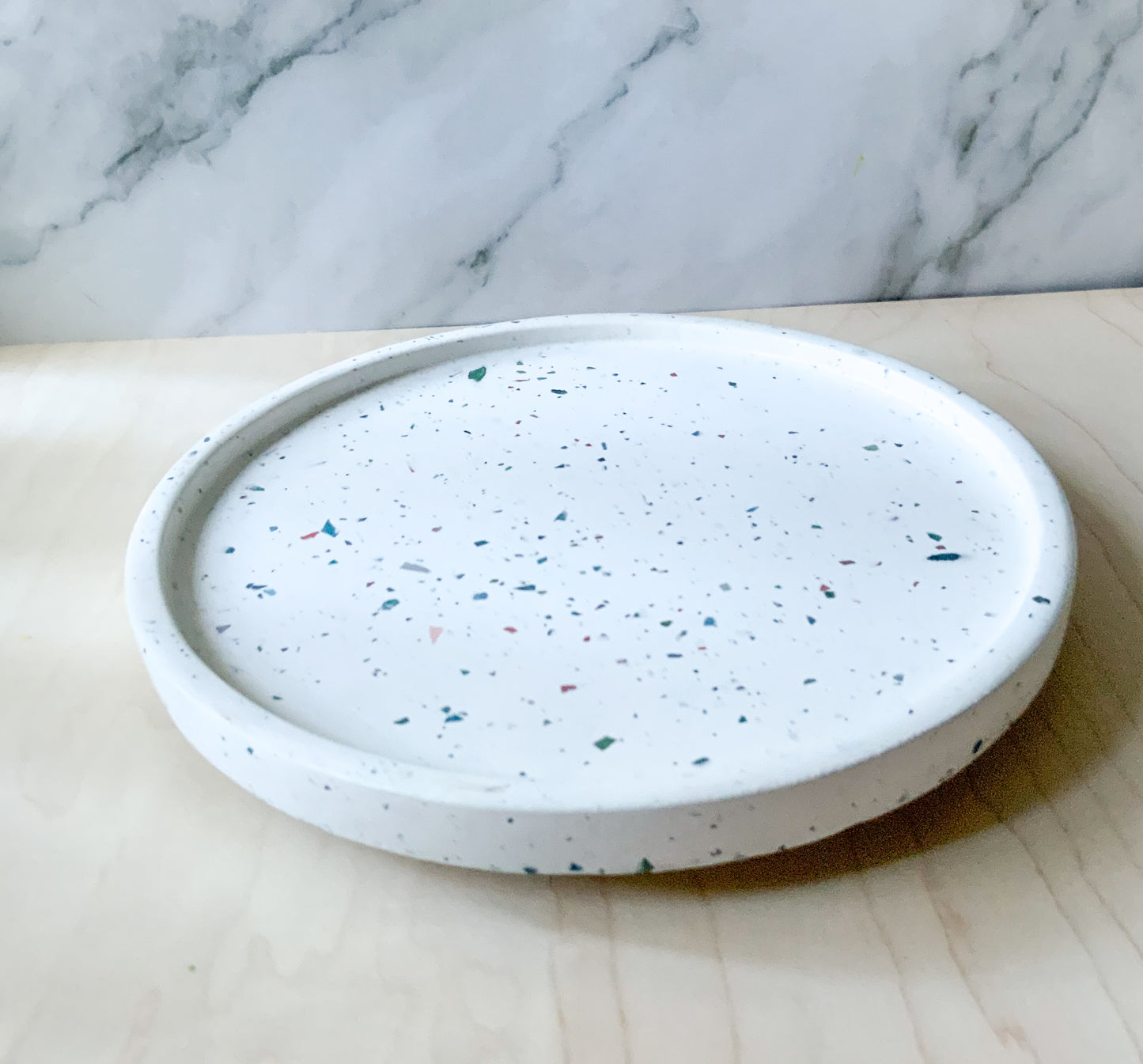 Terrazzo Lazy Susan Turntable round 7" | Cement home decor | Circular Tray for kitchen (Copy) (Copy)