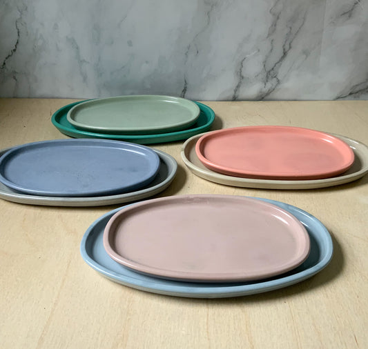 Concrete Oval Tray | candle catch all | Plant tray