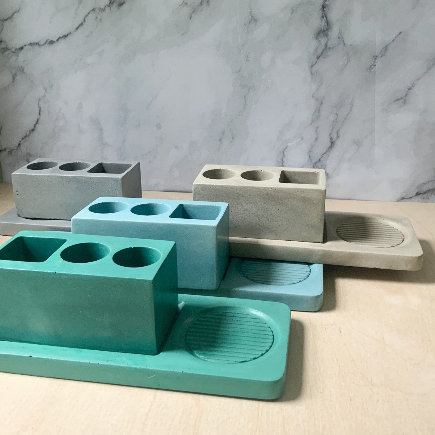 Stone Bathroom Organization Set | Minimal concrete decor