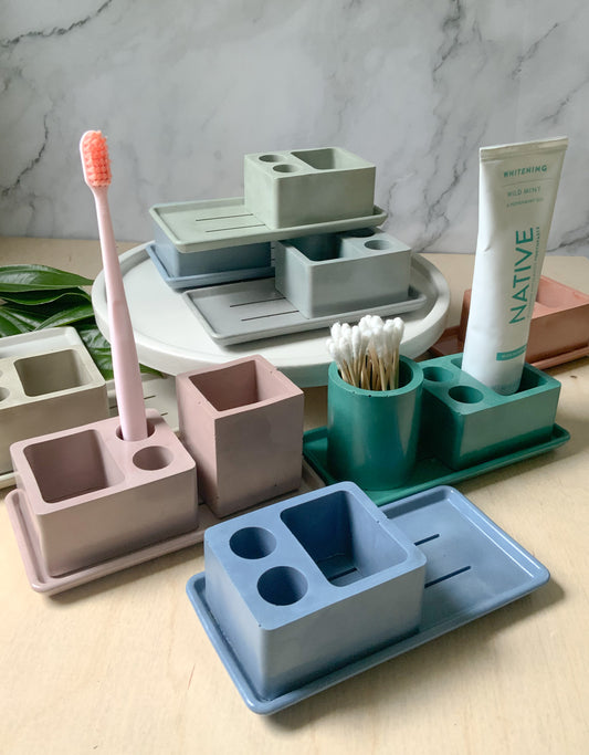 Concrete Bathroom Accessory Set- Medium