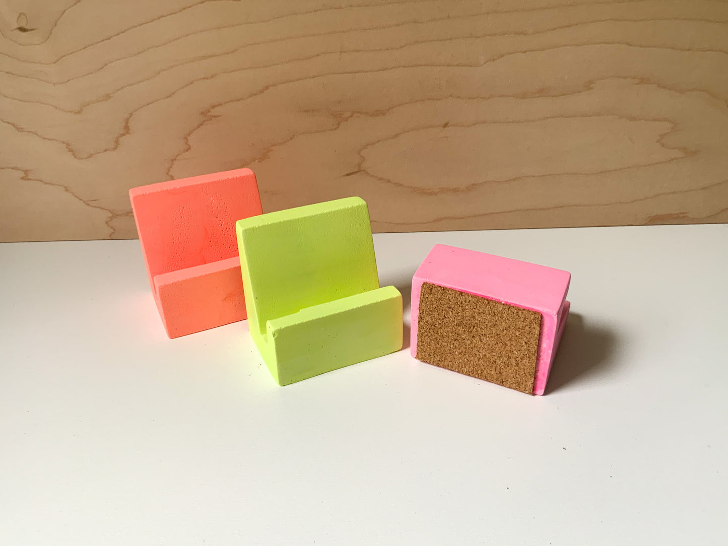 Neon Phone Holder, Concrete Cell Stand, Desk Organization