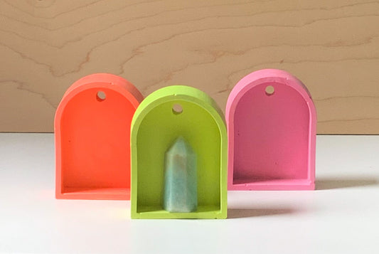 Neon Trinket shelf arch | Curio Nordic shelf | Modern wall decoration | Miniature storage | Arch shelf for wall