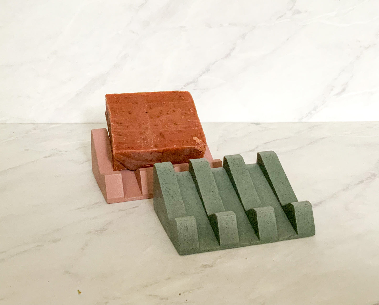 Upright Colorful Concrete Soap Dish