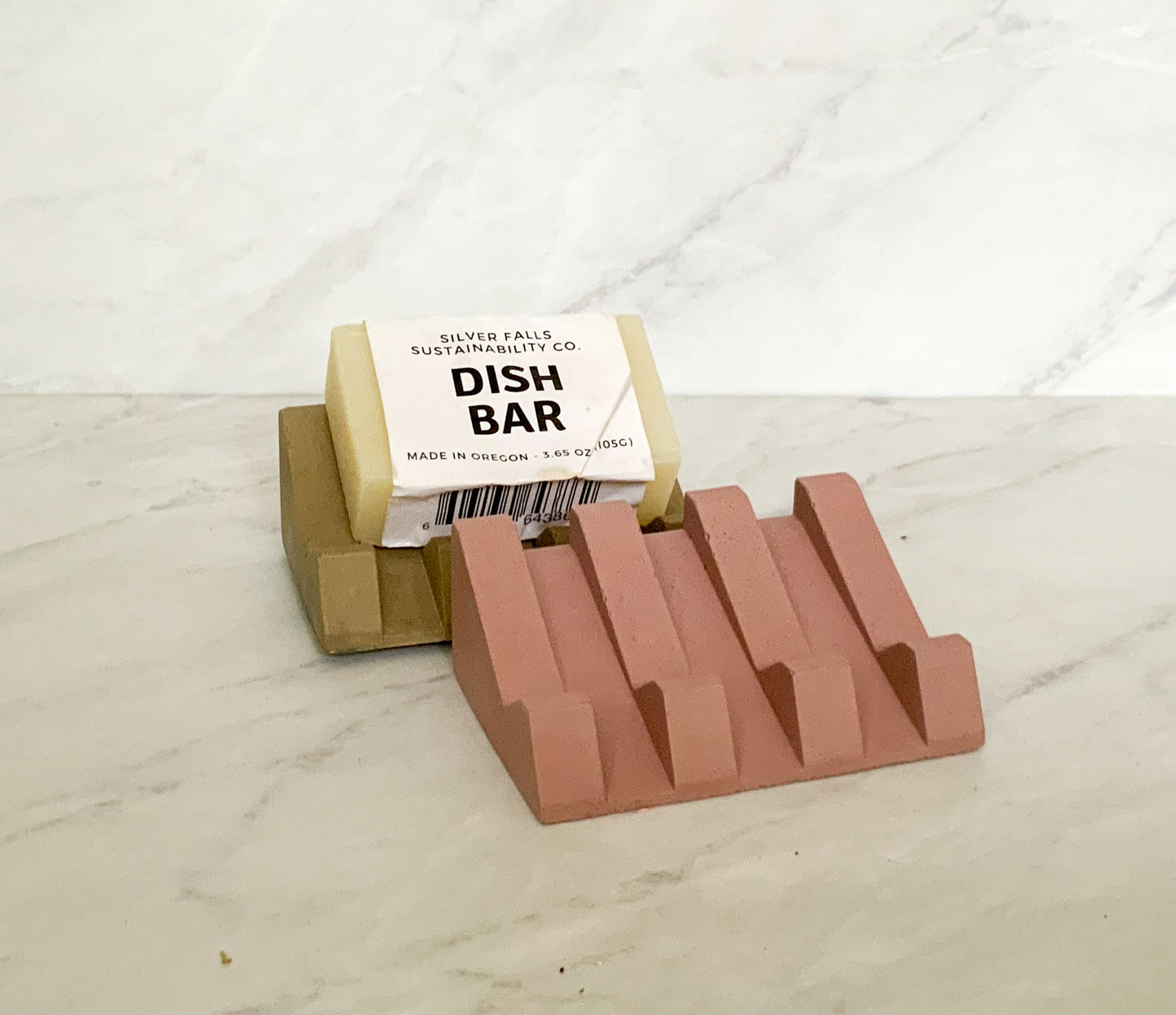 Upright Colorful Concrete Soap Dish