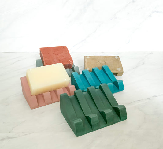 Upright Colorful Concrete Soap Dish