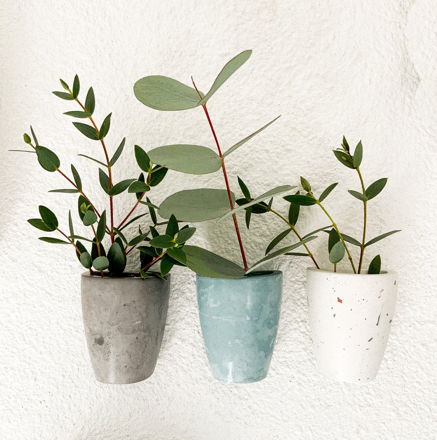 Terrazzo Concrete Wall Vase - Modern Hanging Bud Planter for Dried Flowers - Minimalist Gallery Decor Accent