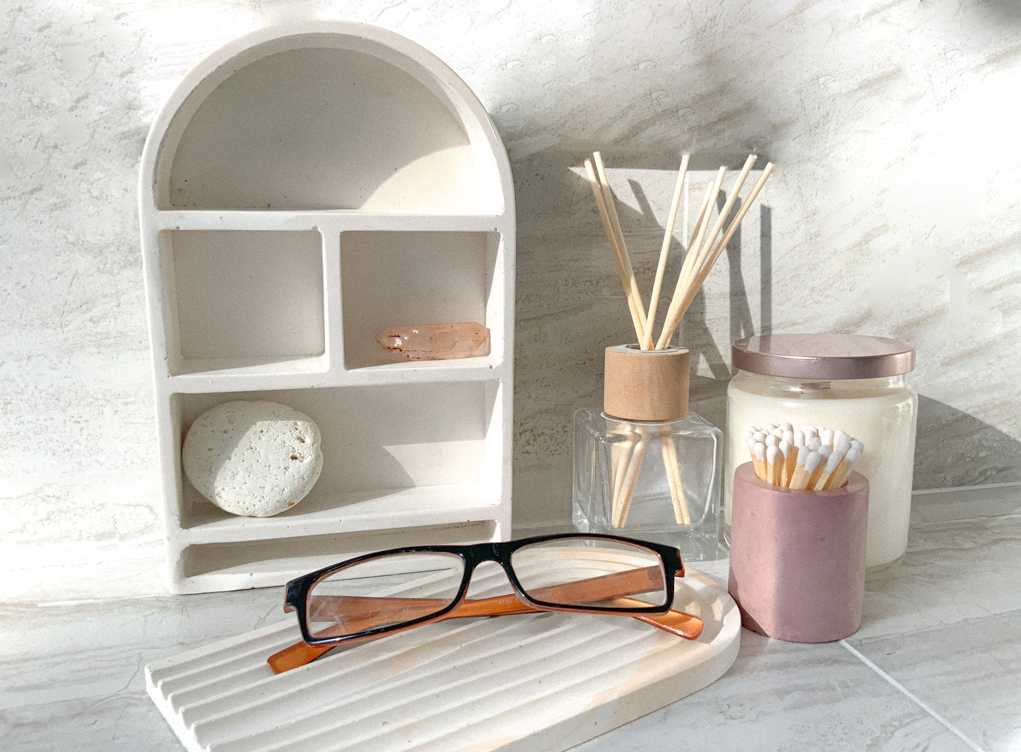 Marble Concrete Stone Arch Tray