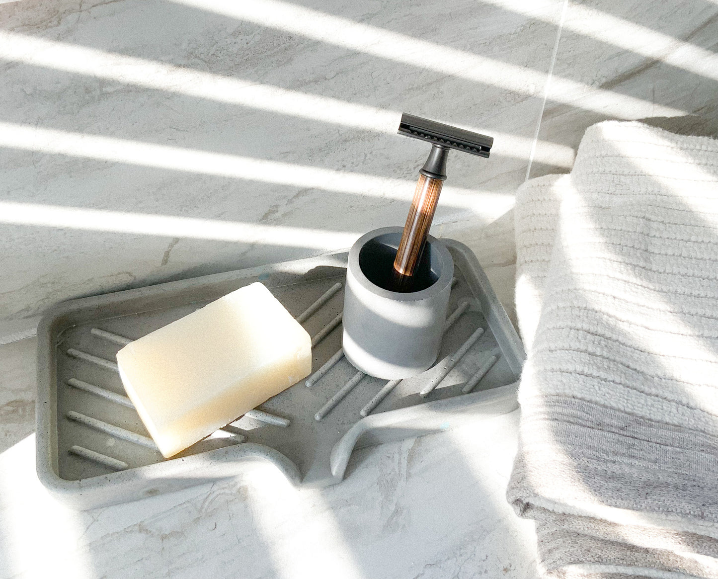 Colorful Concrete Stone Soap Dish with Drainage for Bathroom or Kitchen