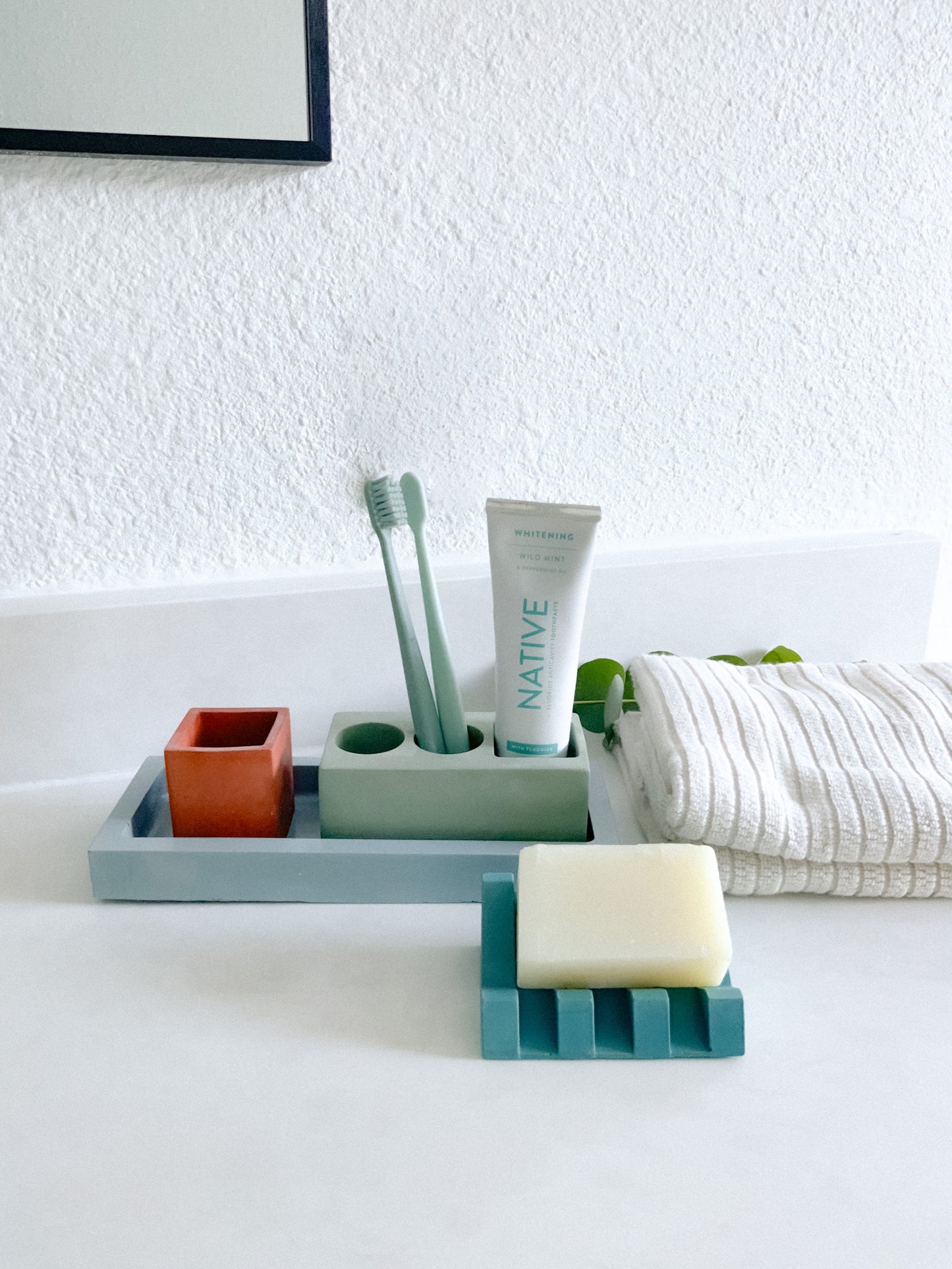 Upright Colorful Concrete Soap Dish