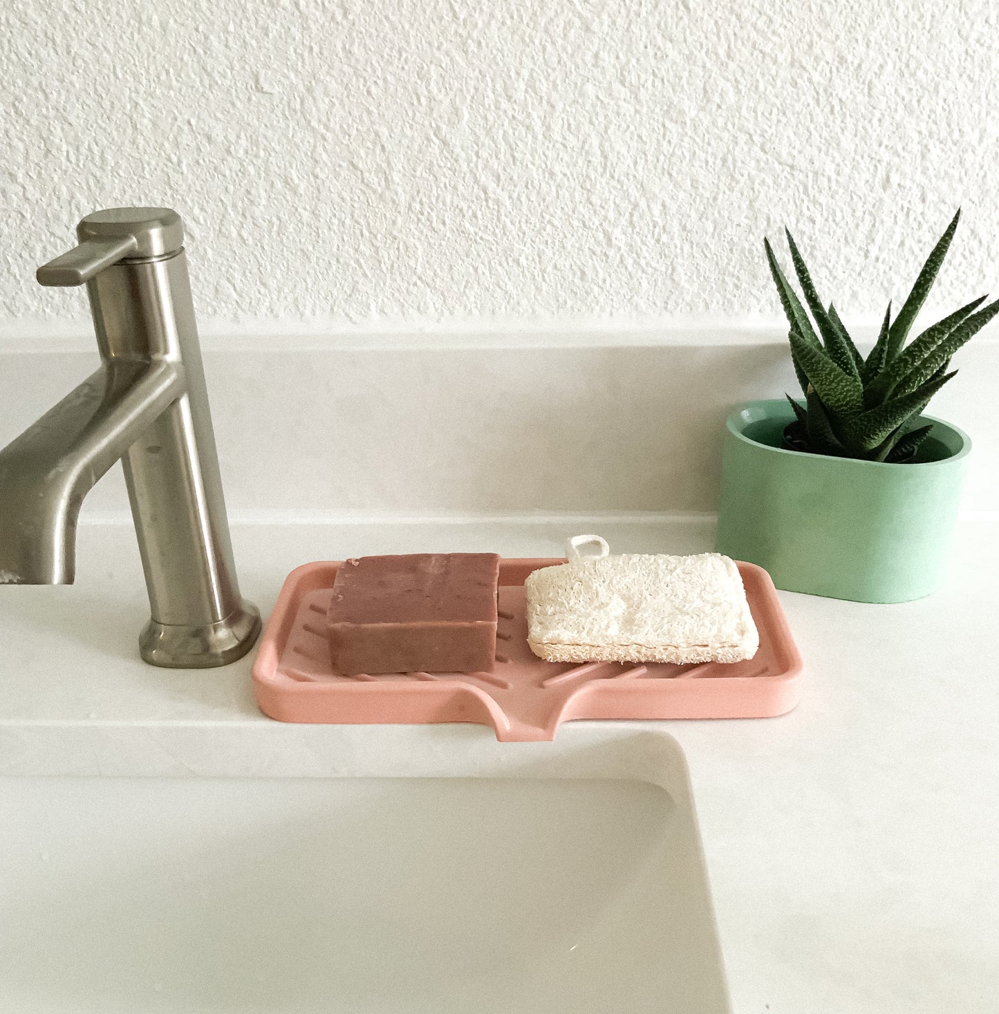Colorful Concrete Stone Soap Dish with Drainage for Bathroom or Kitchen