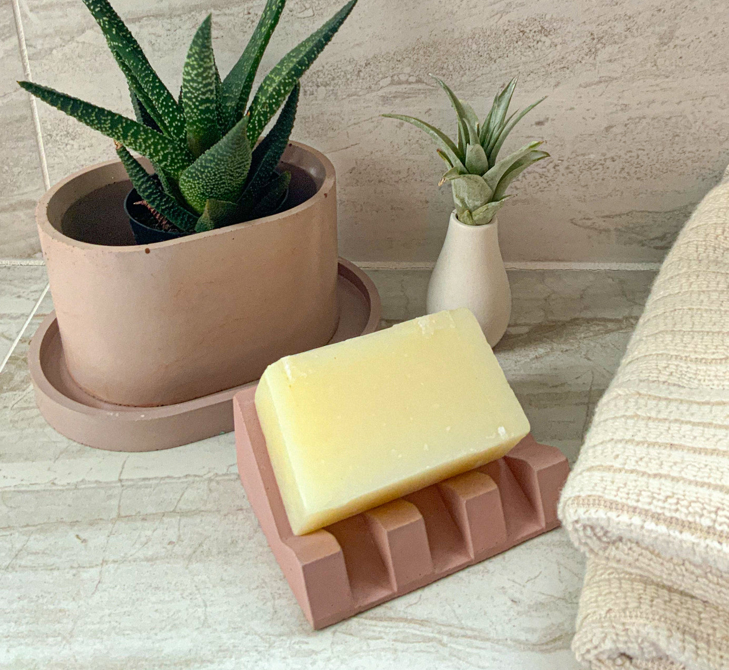 Upright Colorful Concrete Soap Dish
