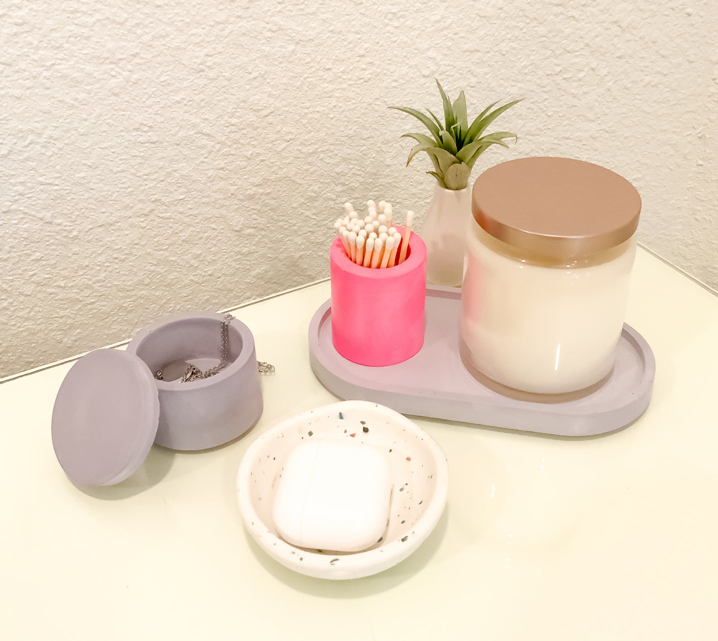 Storage Container | Gypsum Cement Pinch Pot | Jewelry Storage