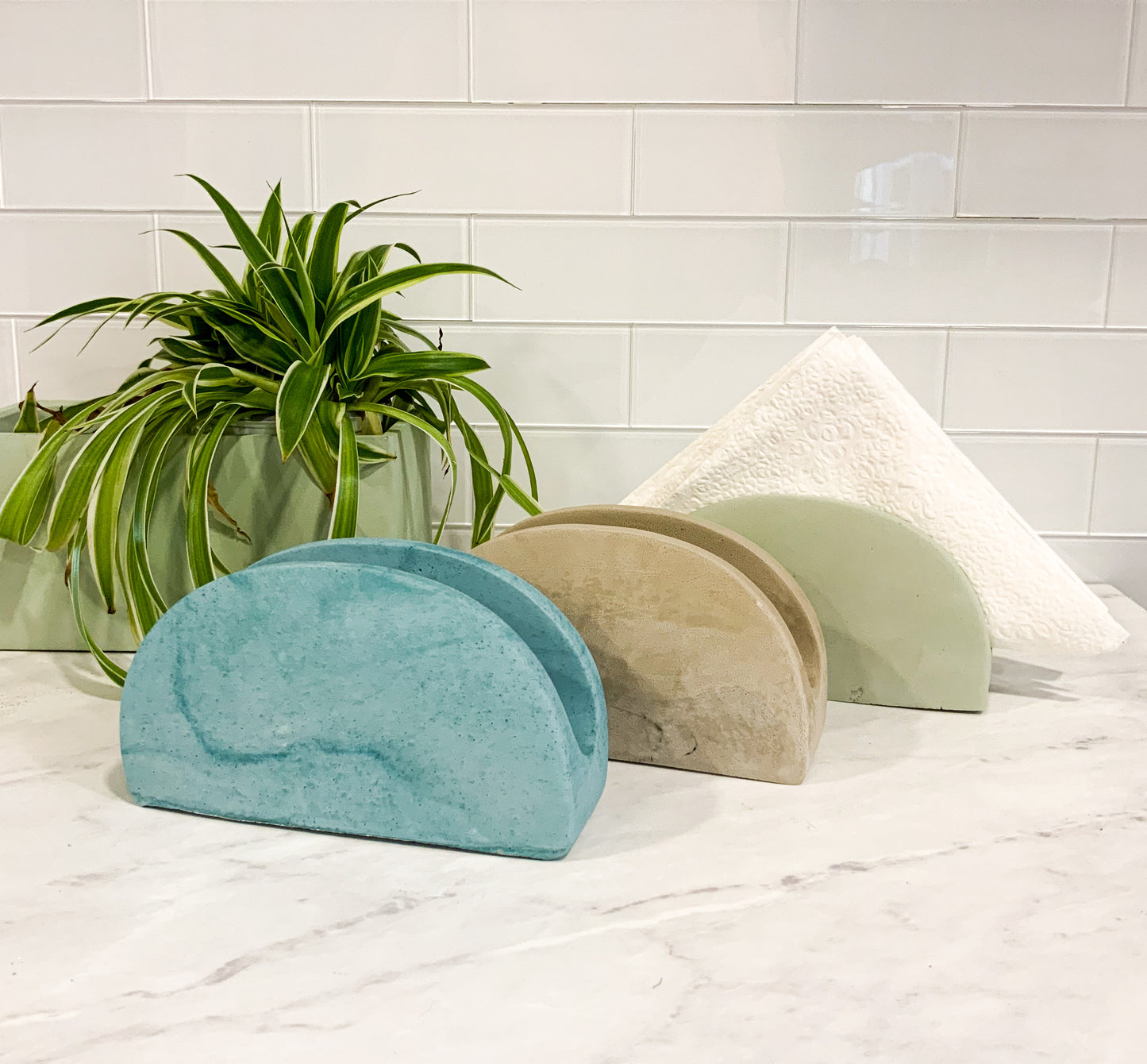 Handmade Concrete Napkin Holder - Modern Minimalist Kitchen Table Organizer Functional Art Decor