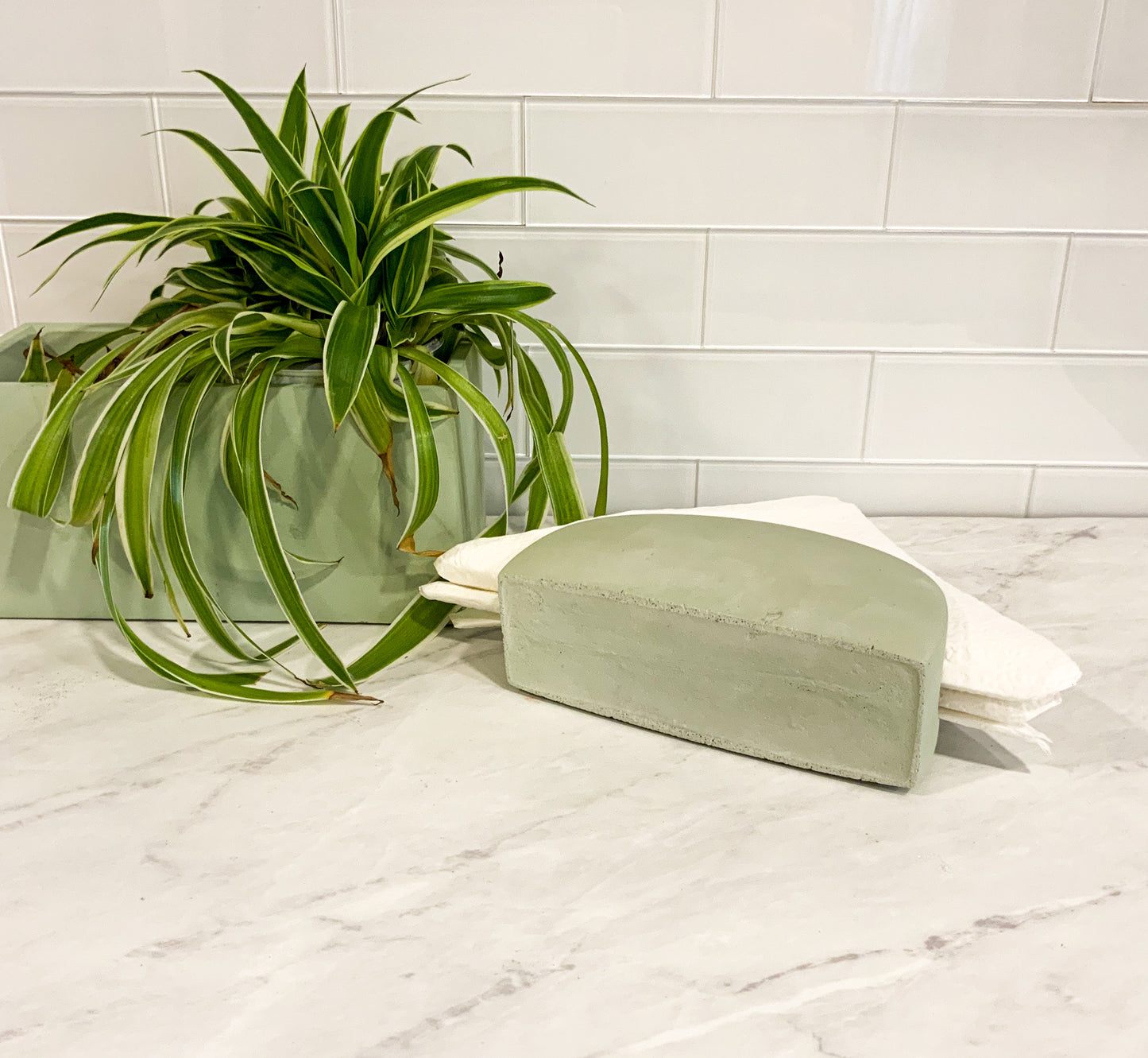 Handmade Concrete Napkin Holder - Modern Minimalist Kitchen Table Organizer Functional Art Decor