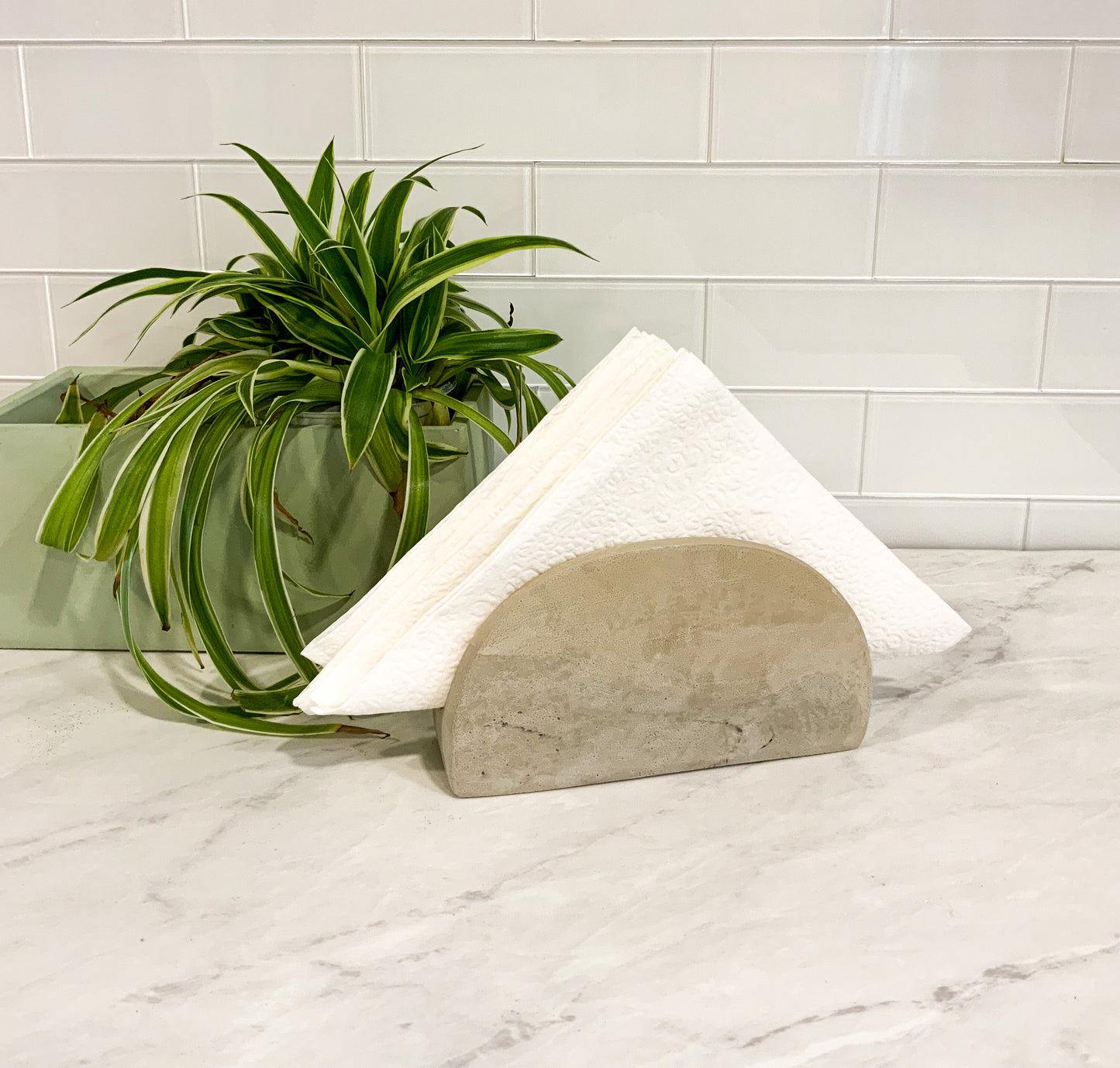 Handmade Concrete Napkin Holder - Modern Minimalist Kitchen Table Organizer Functional Art Decor