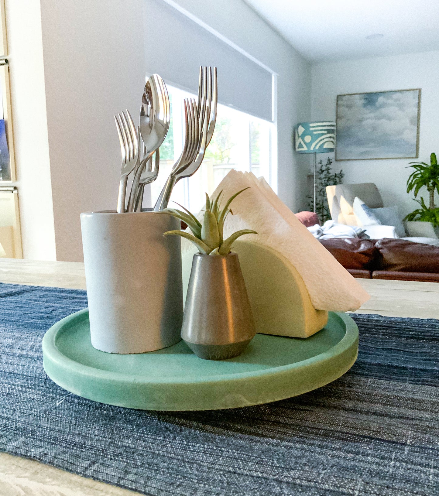 10-inch Concrete Lazy Susan: Kitchen, Bathroom & Home Organization