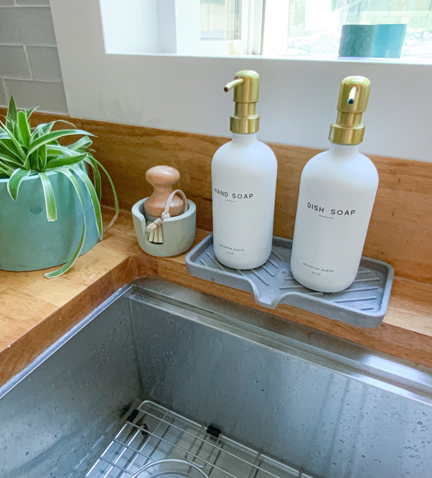 Colorful Concrete Stone Soap Dish with Drainage for Bathroom or Kitchen