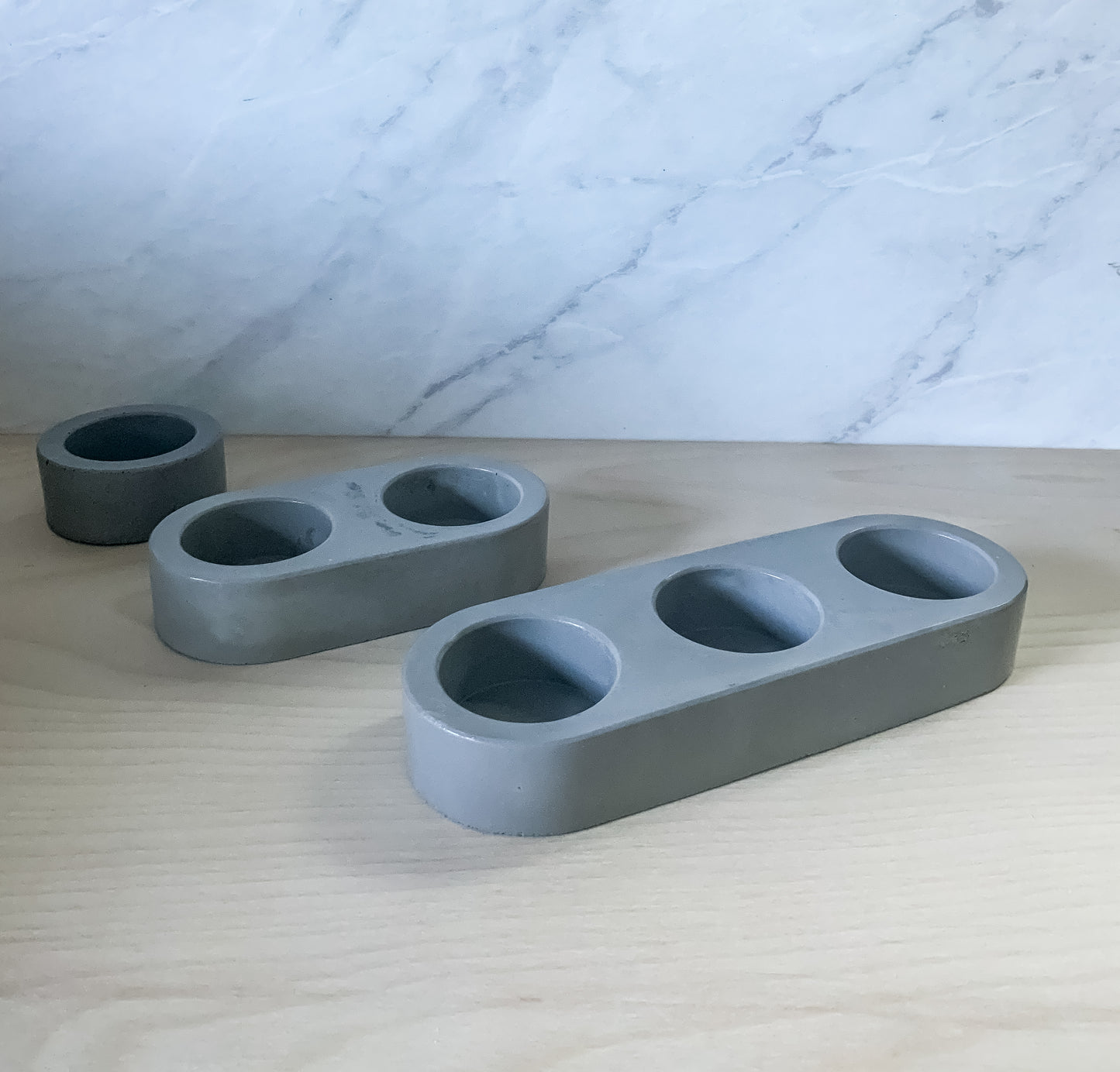 Handmade Concrete Tea Light Holders - Modern Colorful Cement Candle Decor - Set or Single Votive