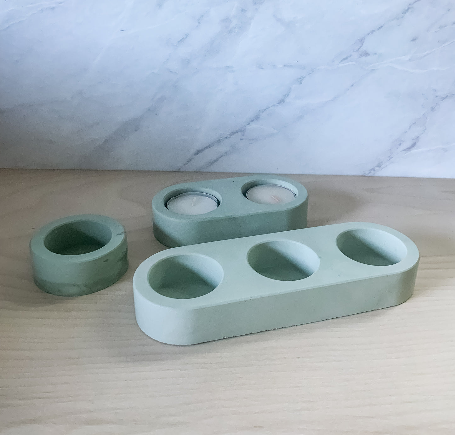 Handmade Concrete Tea Light Holders - Modern Colorful Cement Candle Decor - Set or Single Votive