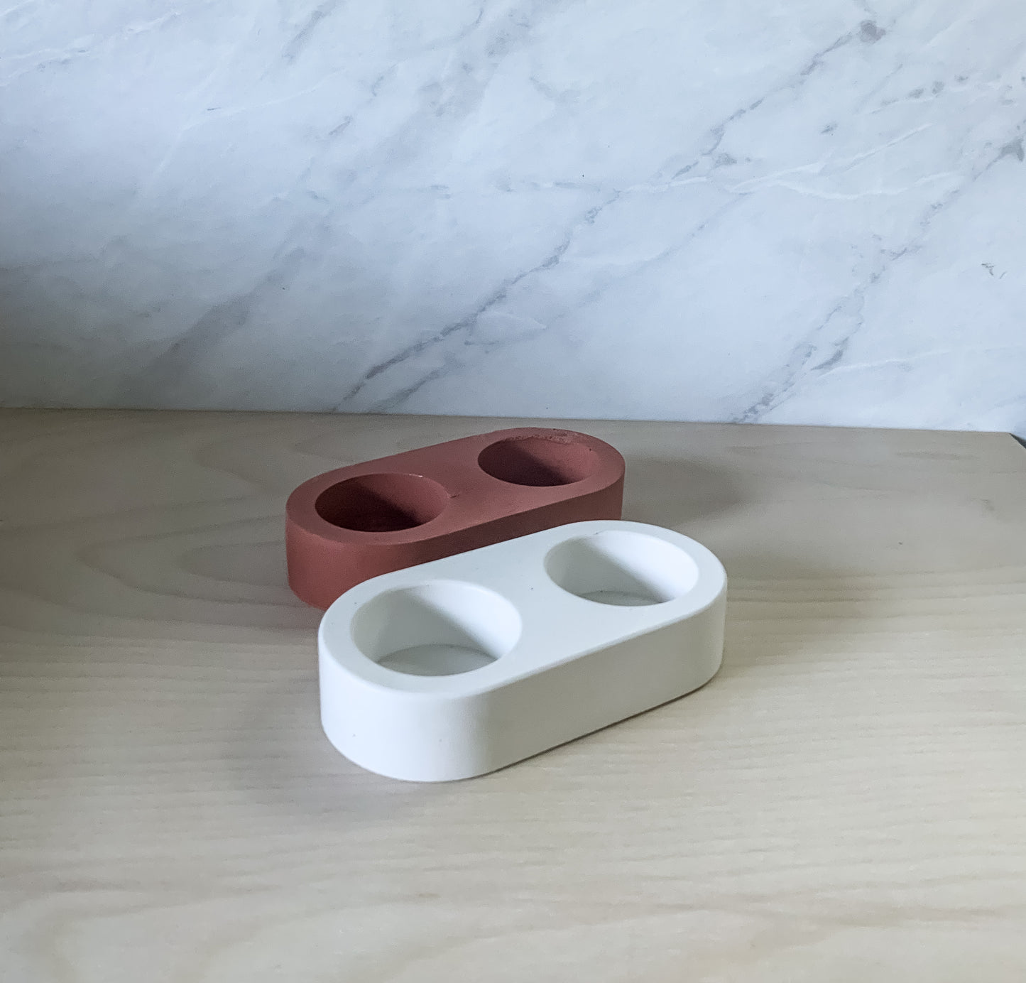 Handmade Concrete Tea Light Holders - Modern Colorful Cement Candle Decor - Set or Single Votive