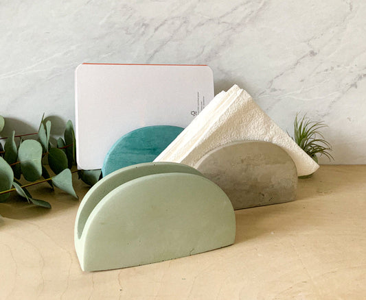 Handmade Concrete Napkin Holder - Modern Minimalist Kitchen Table Organizer Functional Art Decor