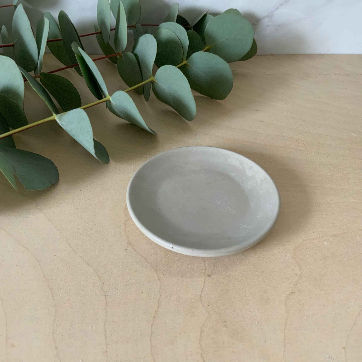 Small Handmade Concrete Ring Dish - Minimalist Catchall Tray, Teabag Holder & Jewelry Plate for Home Organization