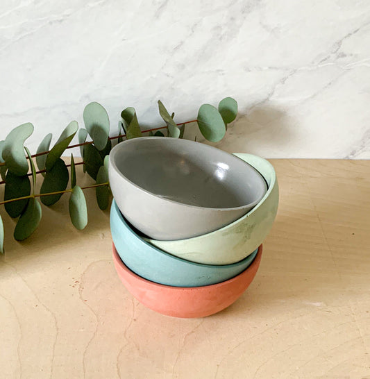 Handmade Concrete Bowl - Kitchen Bathroom Storage Dish Modern Catchall Artisan Home Decor