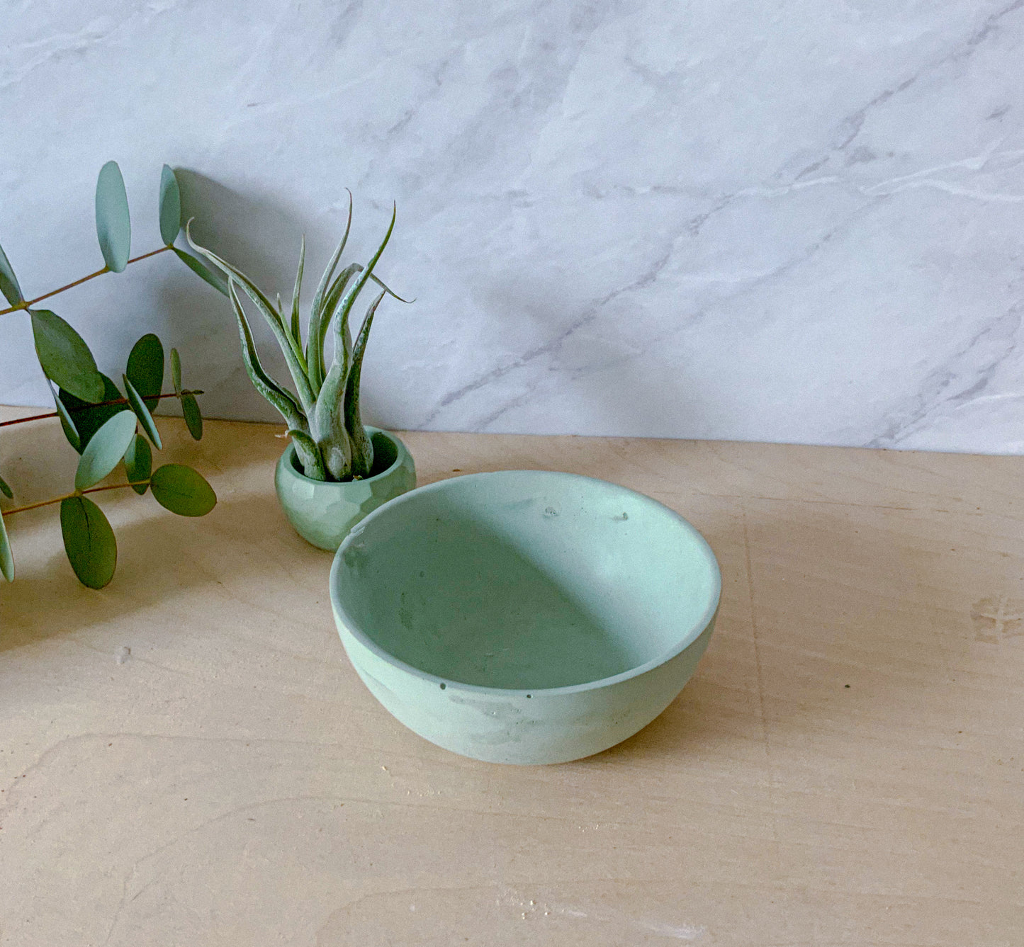 Handmade Concrete Bowl - Kitchen Bathroom Storage Dish Modern Catchall Artisan Home Decor