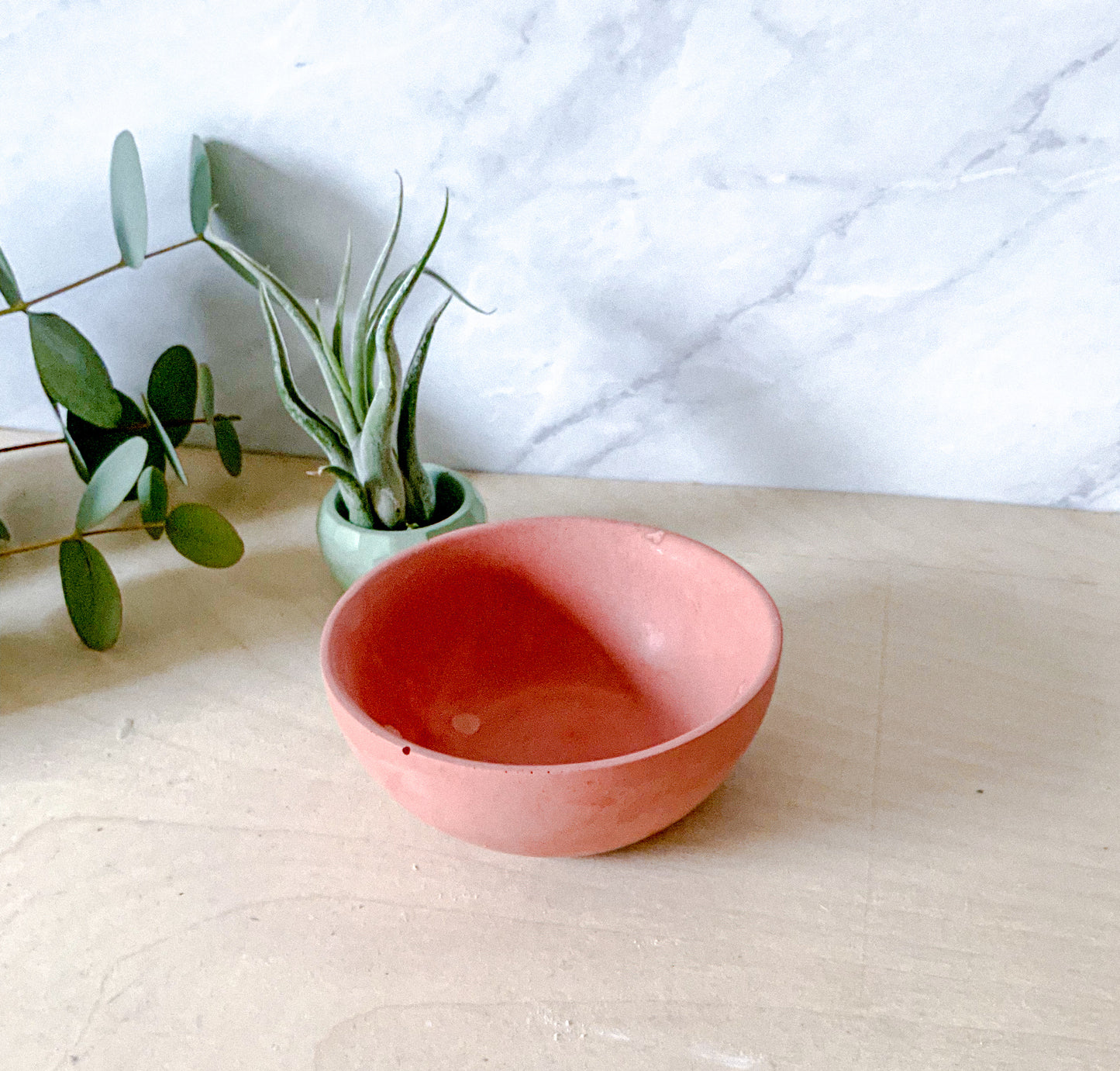 Handmade Concrete Bowl - Kitchen Bathroom Storage Dish Modern Catchall Artisan Home Decor